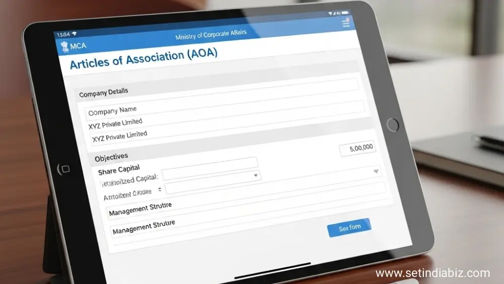 Articles of Association (AOA) (E-Form of MCA)