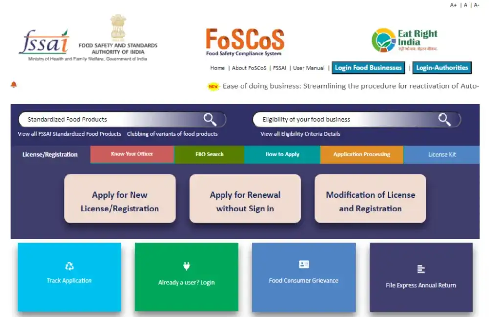 Launch of Food Safety Compliance System (FOSCOS)