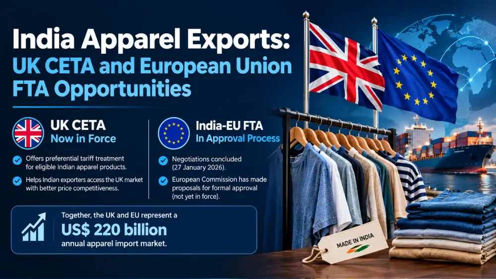 india textile exports uk eu fta opportunities