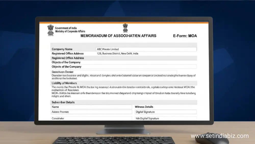 Memorandum of Association (MOA) (E-Form of MCA)