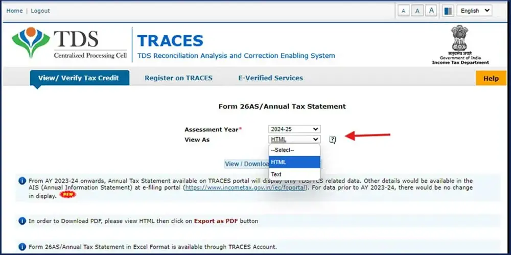 Download Form 26AS Online
